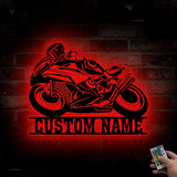 Custom Motorcycle Racing Led - Custom Name Metal Sign - Gift for Biker - Motorcycle Gift Sign | GearViral