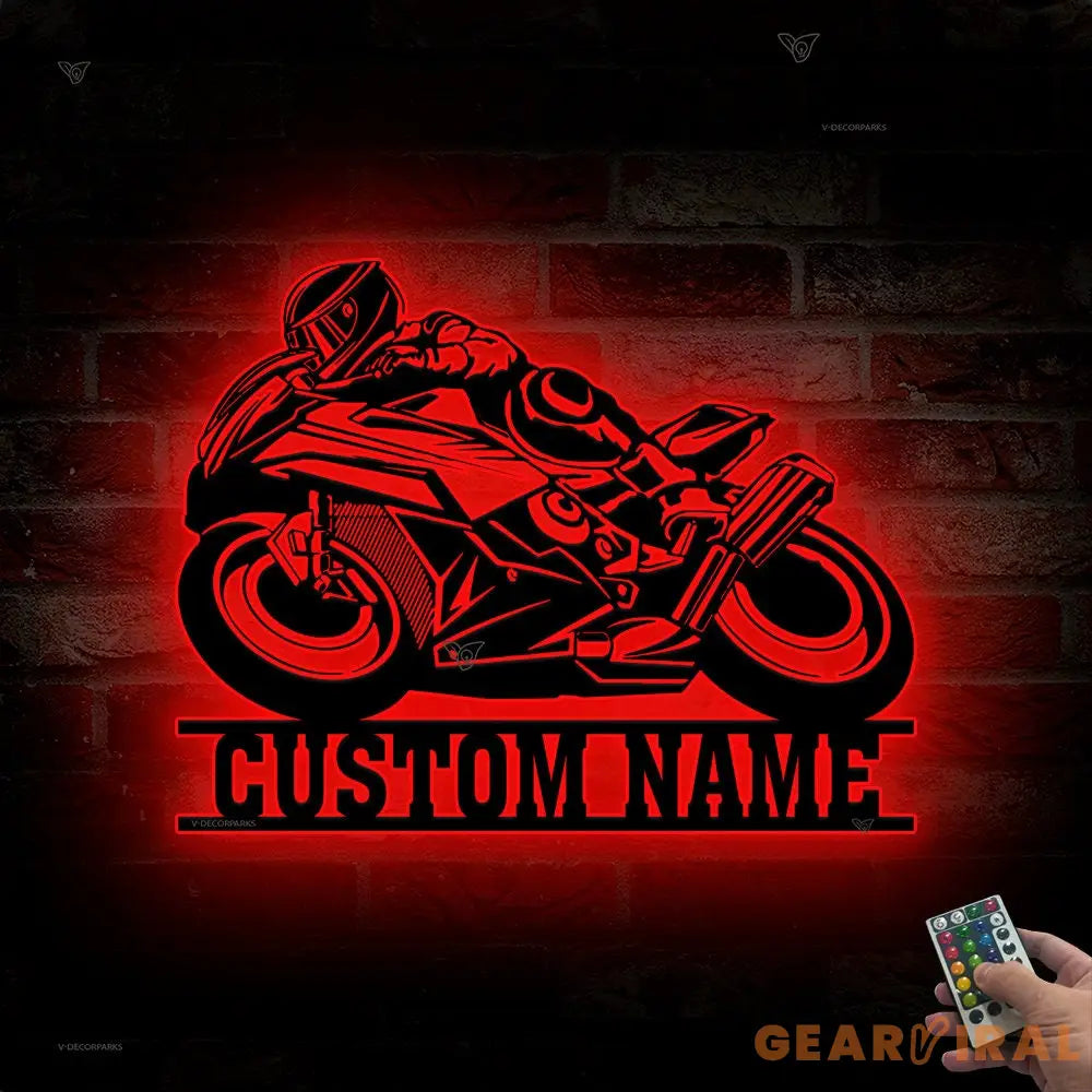 Custom Motorcycle Racing Led - Custom Name Metal Sign - Gift for Biker - Motorcycle Gift Sign | GearViral