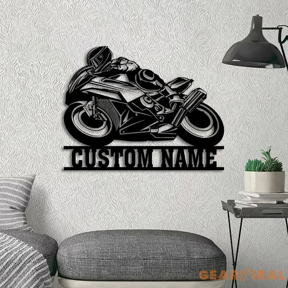 Custom Motorcycle Racing Led - Custom Name Metal Sign - Gift for Biker - Motorcycle Gift Sign | GearViral