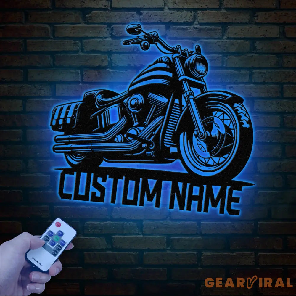 Custom Motorcycle Sign with LED Lights - Motorbike Metal Wall Art - Personalized Biker Name Sign - Housewarming &