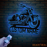 Custom Motorcycle Sign with LED Lights - Motorbike Metal Wall Art - Personalized Biker Name Sign - Housewarming &