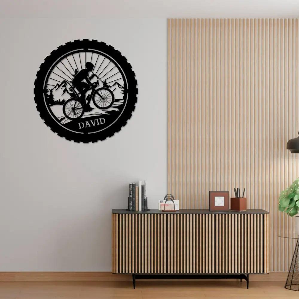 Custom Mountain Bike Metal Sign,Mountain Bicycle Biking Metal Wall Art,Personalized Biker Name Sign,Biker Home Garage