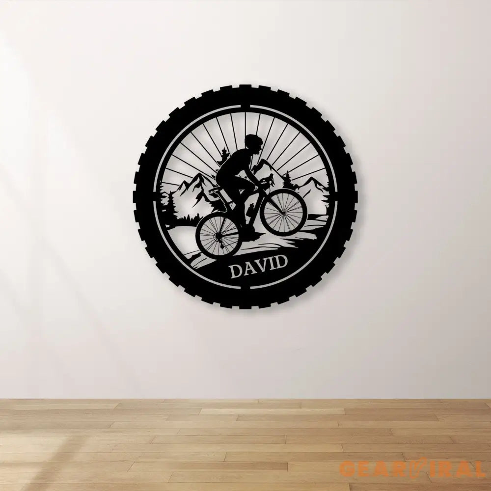 Custom Mountain Bike Metal Sign,Mountain Bicycle Biking Metal Wall Art,Personalized Biker Name Sign,Biker Home Garage