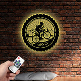 Custom Mountain Bike Metal Sign,Mountain Bicycle Biking Metal Wall Art,Personalized Biker Name Sign,Biker Home Garage Decor,Bike Rider Gift