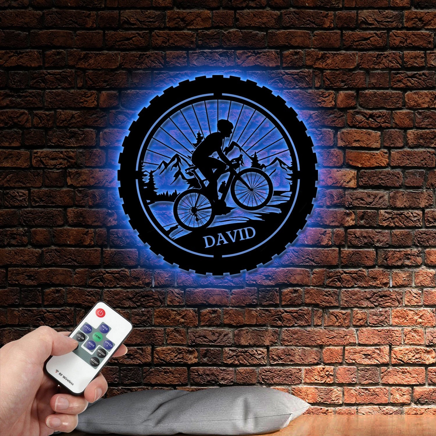 Custom Mountain Bike Metal Sign,Mountain Bicycle Biking Metal Wall Art,Personalized Biker Name Sign,Biker Home Garage Decor,Bike Rider Gift