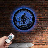 Custom Mountain Bike Metal Sign,Mountain Bicycle Biking Metal Wall Art,Personalized Biker Name Sign,Biker Home Garage Decor,Bike Rider Gift