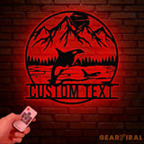 Custom Mountain Orca Metal Sign with LED Lights - Personalized Whale Wall Art - Ocean Wildlife Decor - Rustic Cabin &