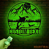 Custom Mountain Orca Metal Sign with LED Lights - Personalized Whale Wall Art - Ocean Wildlife Decor - Rustic Cabin &