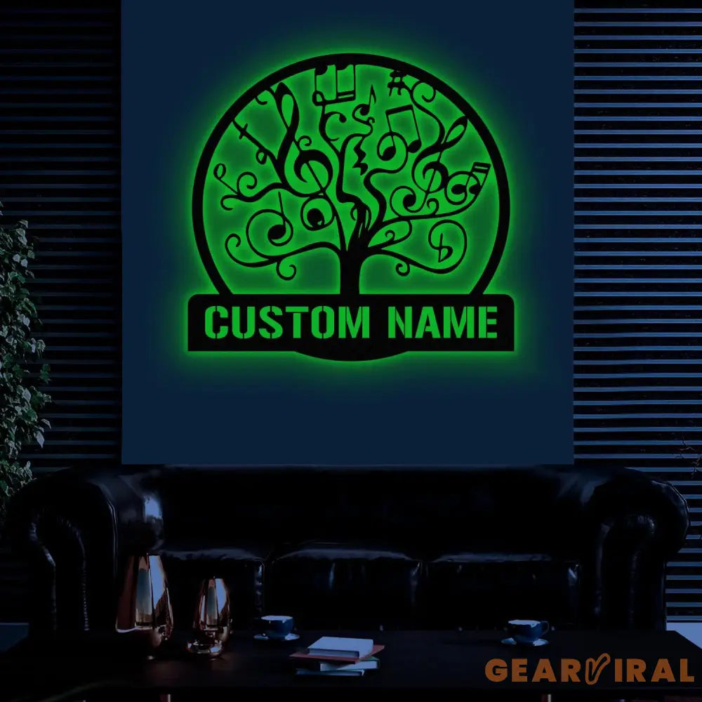 Custom Music Tree Metal Sign Musical Notes Wall Art Personalized Music Lover Name Sign Music Notes Wall Decor Musician