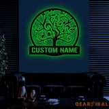 Custom Music Tree Metal Sign Musical Notes Wall Art Personalized Music Lover Name Sign Music Notes Wall Decor Musician