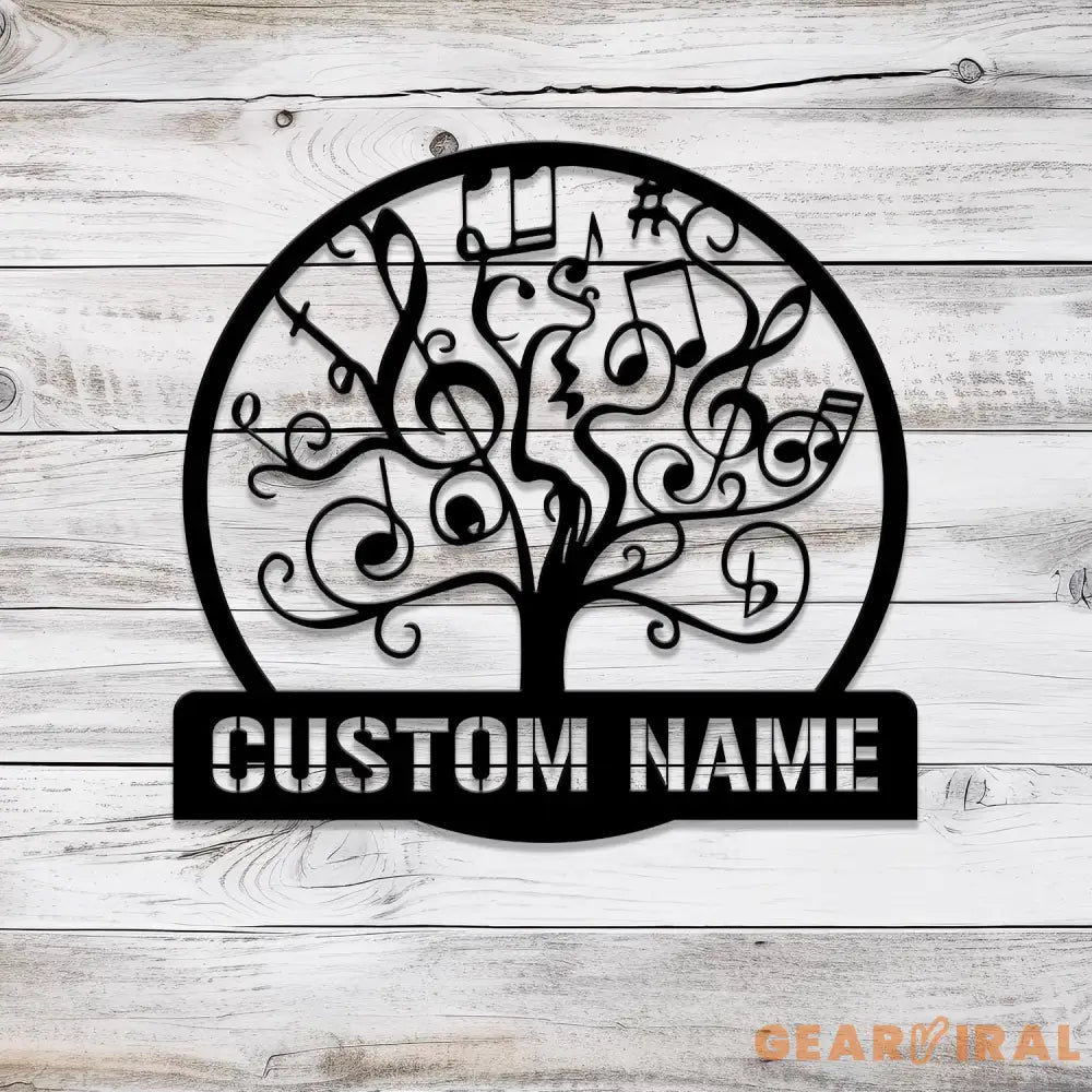 Custom Music Tree Metal Sign Musical Notes Wall Art Personalized Music Lover Name Sign Music Notes Wall Decor Musician