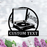 Custom Music Turntable Record Metal Sign Art LED - Personalized Turntable Record Metal Sign - Music Lover Sign Decoration For Living Room Sign | GearViral
