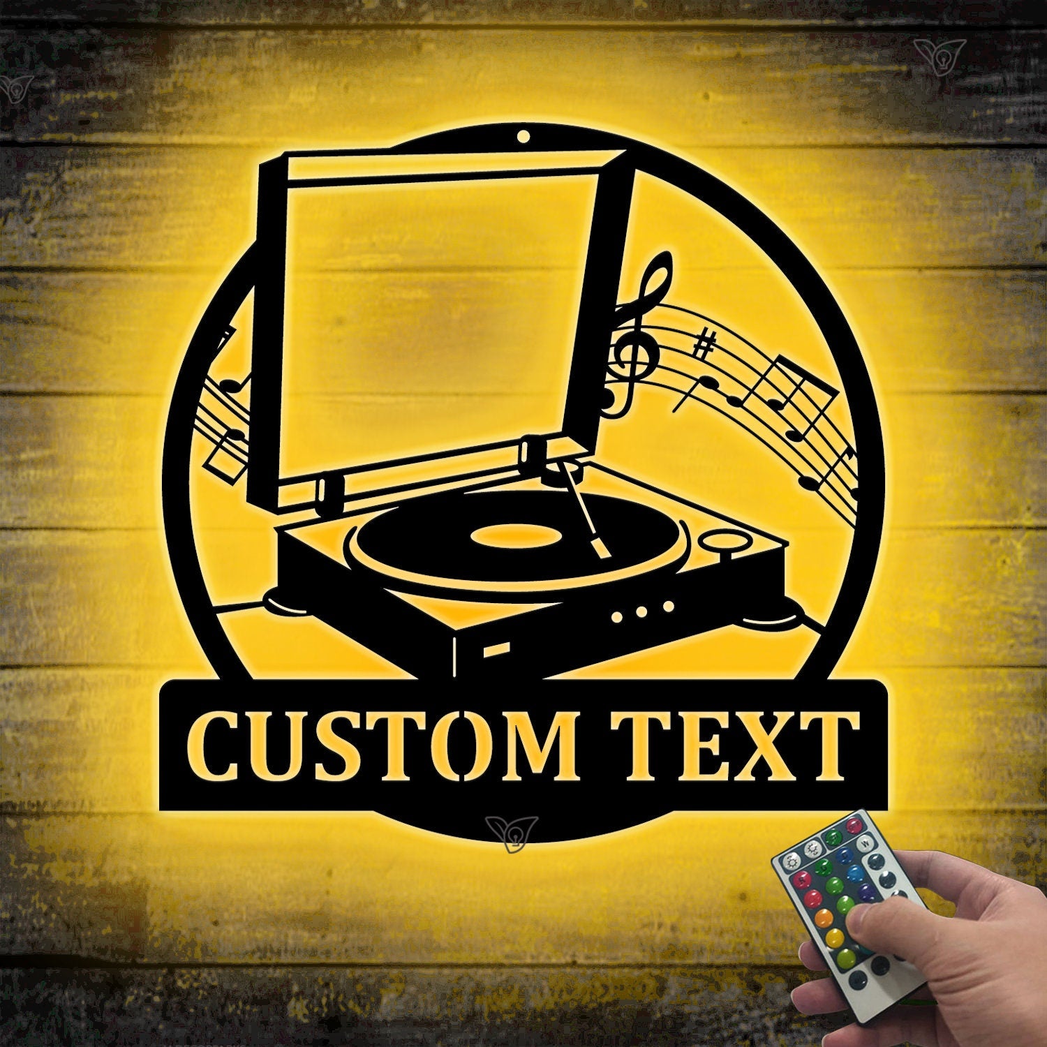 Custom Music Turntable Record Metal Sign Art LED - Personalized Turntable Record Metal Sign - Music Lover Sign Decoration For Living Room Sign | GearViral