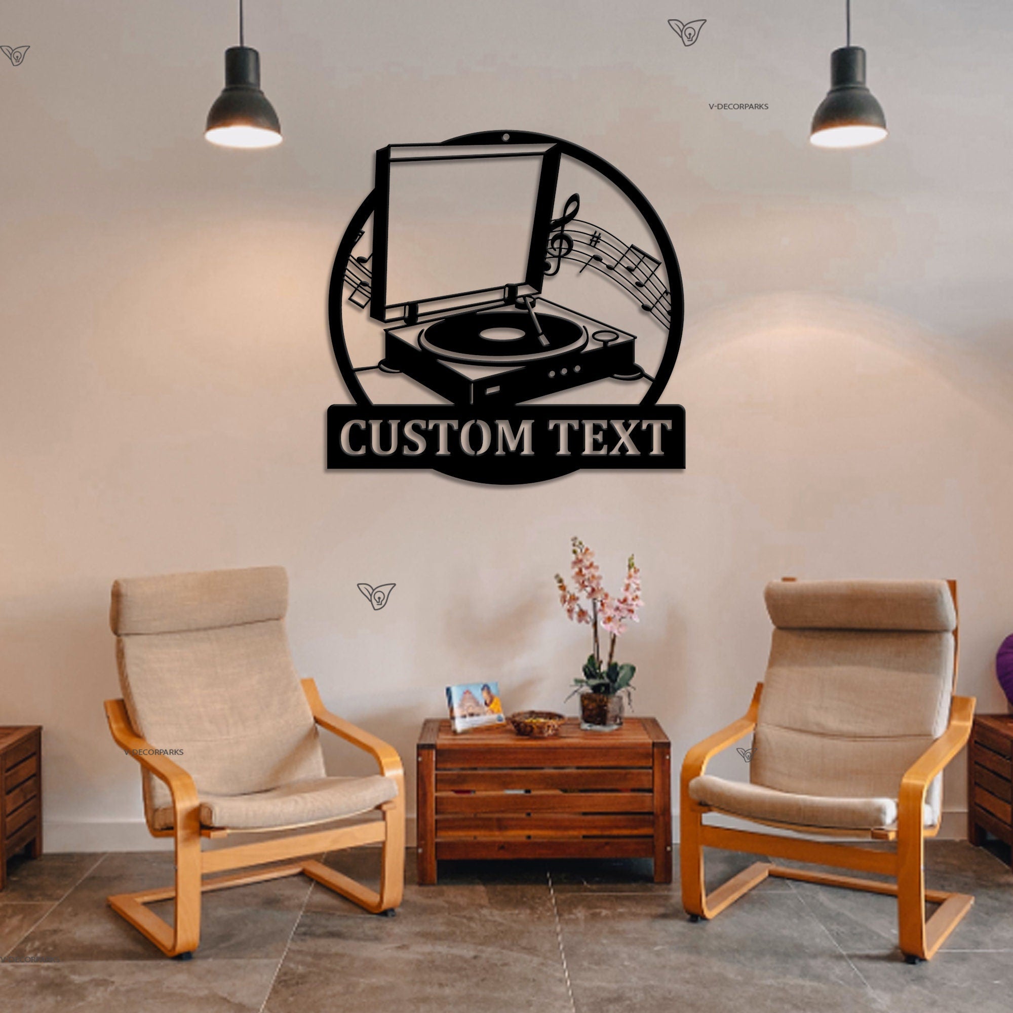 Custom Music Turntable Record Metal Sign Art LED - Personalized Turntable Record Metal Sign - Music Lover Sign Decoration For Living Room Sign | GearViral