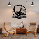 Custom Music Turntable Record Metal Sign Art LED - Personalized Turntable Record Metal Sign - Music Lover Sign