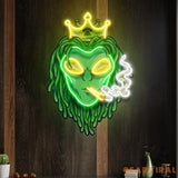 Custom Name Alien Dreadlock King weed Smoke Artwork Led Neon Sign Light