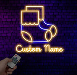 Custom Name Baby Socks Neon Sign Kid Room Neon Sign Bedroom Decor Kid Room Decor Baby Girl Sign Led Light Baby Shower