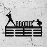 Custom Name Baseball Medal Hanger - Medal Display, Sports Medals, Kids Room Sports Decor, Baseball, Athletic Awards