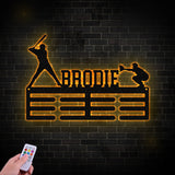 Custom Name Baseball Medal Hanger - Medal Display, Sports Medals, Kids Room Sports Decor, Baseball, Athletic Awards