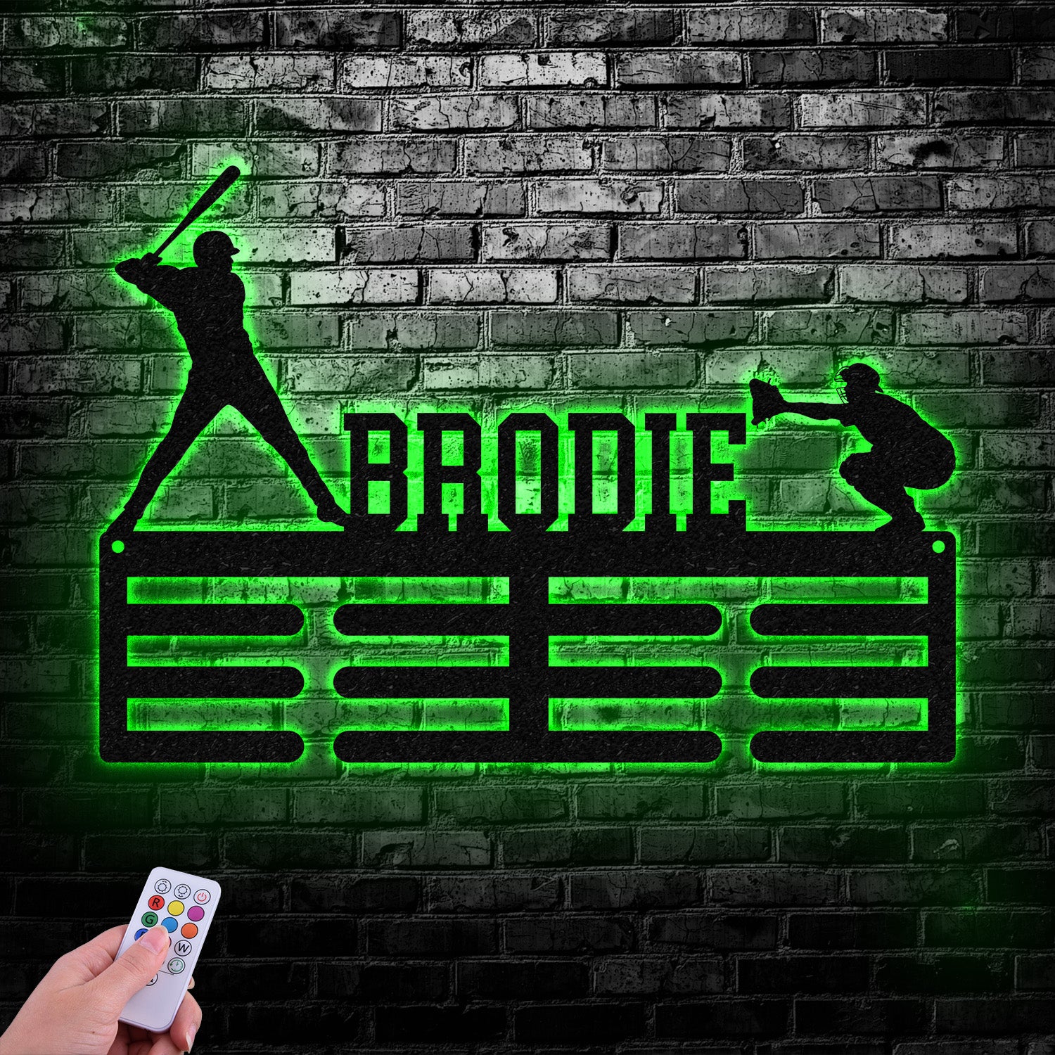 Custom Name Baseball Medal Hanger - Medal Display, Sports Medals, Kids Room Sports Decor, Baseball, Athletic Awards