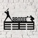 Custom Name Baseball Medal Hanger - Medal Display, Sports Medals, Kids Room Sports Decor, Baseball, Athletic Awards
