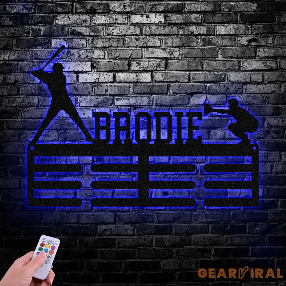 Custom Name Baseball Medal Hanger - Medal Display Sports Medals Kids Room Sports Decor Baseball Athletic Awards