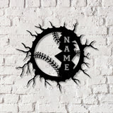 Custom Name Baseball Metal Wall Art Led light, Softball Player Name Sign, Baseball Name Sign, Baseball Lover - Gearviral