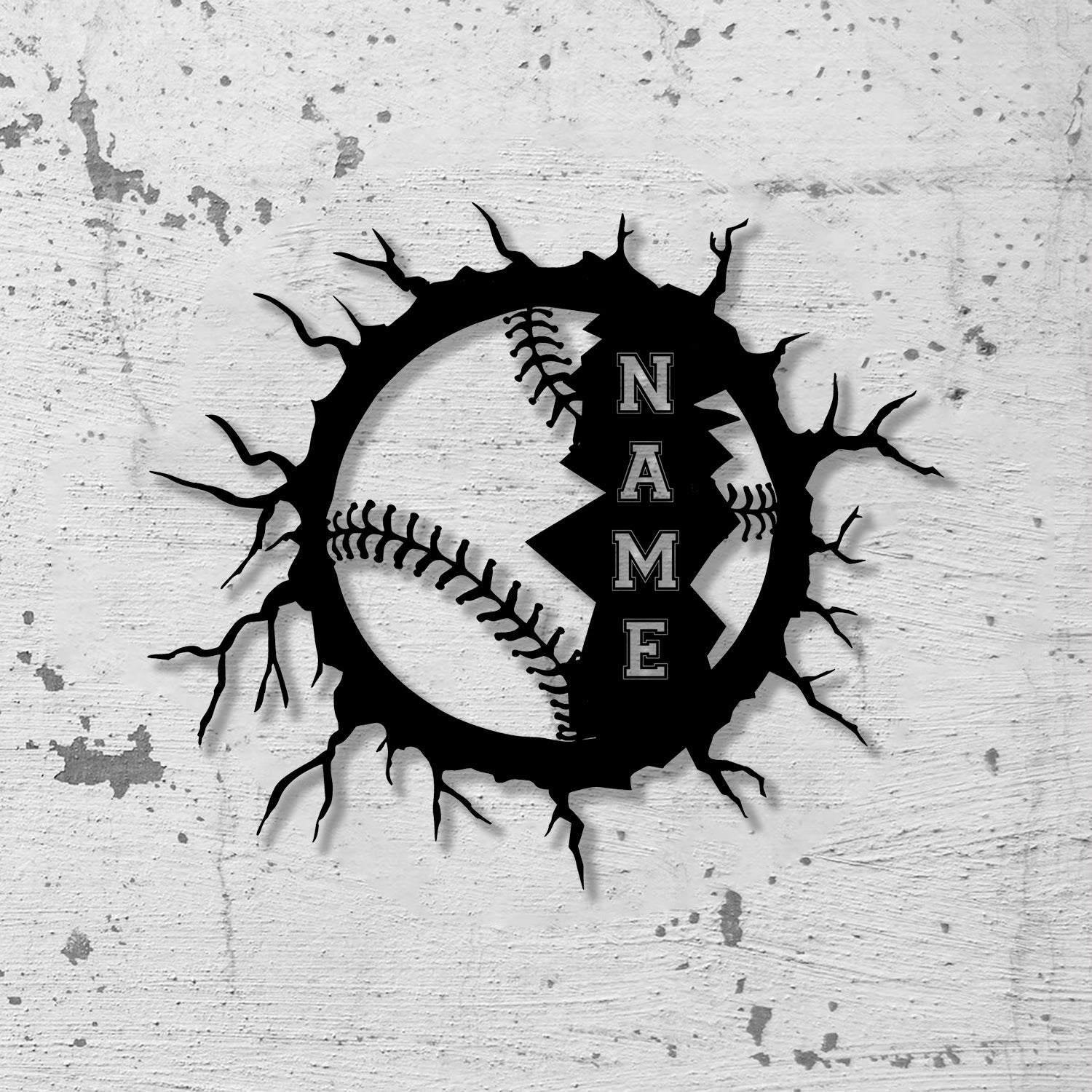 Custom Name Baseball Metal Wall Art Led light, Softball Player Name Sign, Baseball Name Sign, Baseball Lover - Gearviral