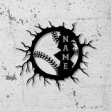 Custom Name Baseball Metal Wall Art Led light, Softball Player Name Sign, Baseball Name Sign, Baseball Lover - Gearviral