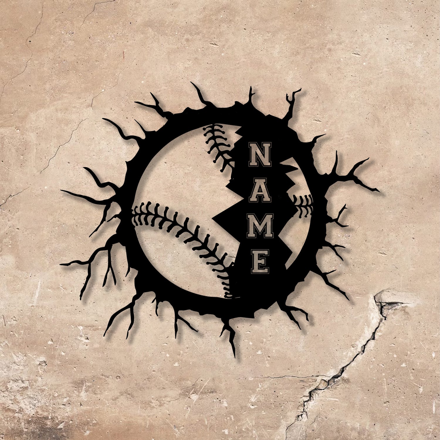 Custom Name Baseball Metal Wall Art Led light, Softball Player Name Sign, Baseball Name Sign, Baseball Lover - Gearviral