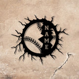 Custom Name Baseball Metal Wall Art Led light, Softball Player Name Sign, Baseball Name Sign, Baseball Lover - Gearviral