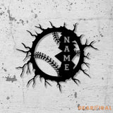 Custom Name Baseball Metal Wall Art Led light Softball Player Name Sign Baseball Name Sign Baseball Lover - Gearviral