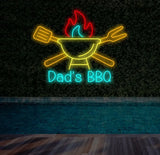 Custom Name BBQ Neon Signs Barbecue Neon Sign Lights Backyard BBQ Name Sign Patio Neon Sign Outdoor Decor Gift for Dad
