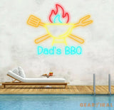 Custom Name BBQ Neon Signs Barbecue Neon Sign Lights Backyard BBQ Name Sign Patio Neon Sign Outdoor Decor Gift for Dad