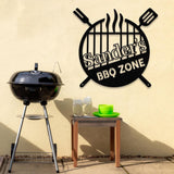Custom Name BBQ Zone Sign LED Light, Personalized Bar & Grill Sign, Bar Signs, BBQ Signs, Outdoor Kitchen Metal Signs, Patio Decor