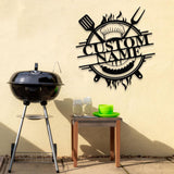 Custom Name BBQ Zone Sign LED Light, Personalized Bar & Grill Sign, Bar Signs, BBQ Signs, Outdoor Kitchen Metal Signs, Patio Decor