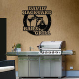 Custom Name BBQ Zone Sign LED Light, Personalized Bar & Grill Sign, Bar Signs, BBQ Signs, Outdoor Kitchen Metal Signs, Patio Decor