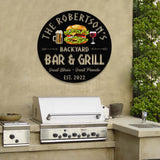 Custom Name BBQ Zone Sign LED Light, Personalized Bar & Grill Sign, Bar Signs, BBQ Signs, Outdoor Kitchen Metal Signs, Patio Decor