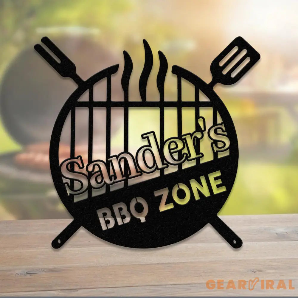 Custom Name BBQ Zone Sign LED Light Personalized Bar & Grill Sign Bar Signs BBQ Signs Outdoor Kitchen Metal Signs Patio