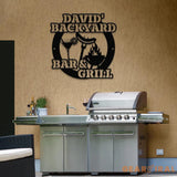 Custom Name BBQ Zone Sign LED Light Personalized Bar & Grill Sign Bar Signs BBQ Signs Outdoor Kitchen Metal Signs Patio