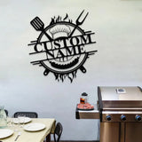 Custom Name BBQ Zone Sign LED Light Personalized Bar & Grill Sign Bar Signs BBQ Signs Outdoor Kitchen Metal Signs Patio