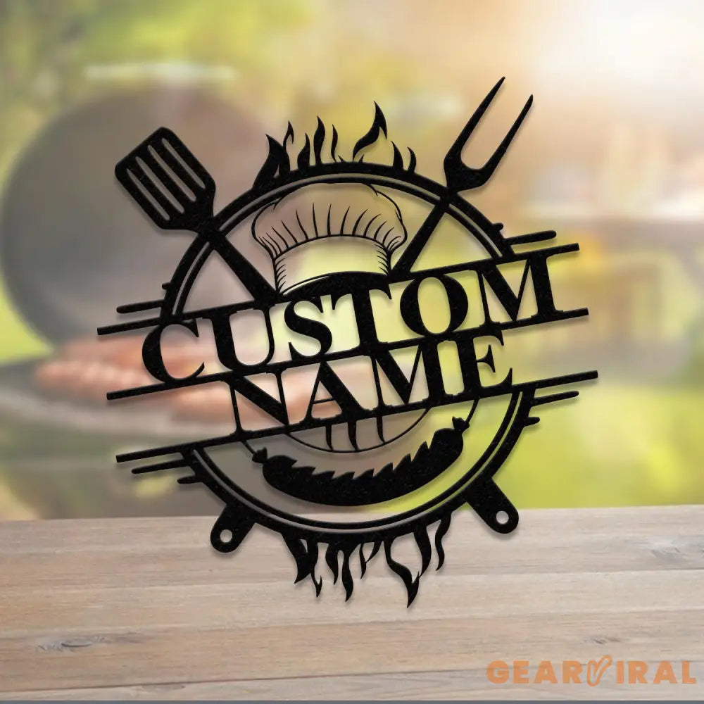 Custom Name BBQ Zone Sign LED Light Personalized Bar & Grill Sign Bar Signs BBQ Signs Outdoor Kitchen Metal Signs Patio
