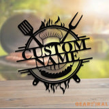 Custom Name BBQ Zone Sign LED Light Personalized Bar & Grill Sign Bar Signs BBQ Signs Outdoor Kitchen Metal Signs Patio