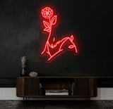 Custom Name Body Rose Art Neon Sign Girl Body Aesthetic Neon Sign Bedroom Neon Sign Custom Neon Light Sign Neon Bar Sign