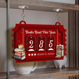 Custom Name Books Read This Year Sign, Custom Reading Tracker for Home Library or Classroom, Book Count Hanging Sign, Bookish Gift.