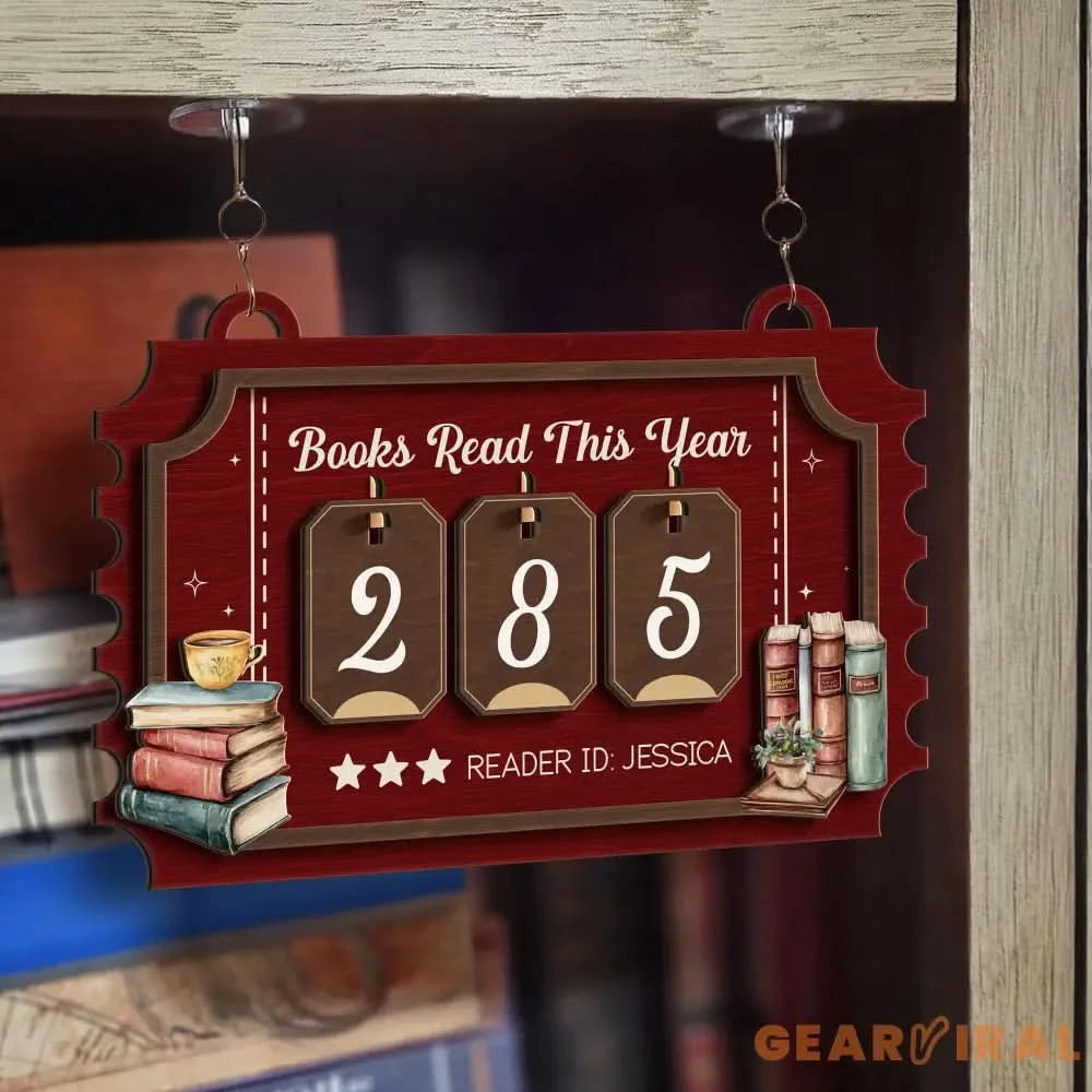 Custom Name Books Read This Year Sign, Custom Reading Tracker for Home Library or Classroom, Book Count Hanging Sign, Bookish Gift.