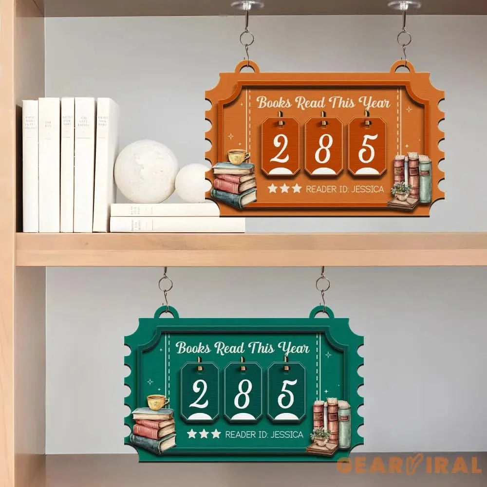 Custom Name Books Read This Year Sign, Custom Reading Tracker for Home Library or Classroom, Book Count Hanging Sign, Bookish Gift.