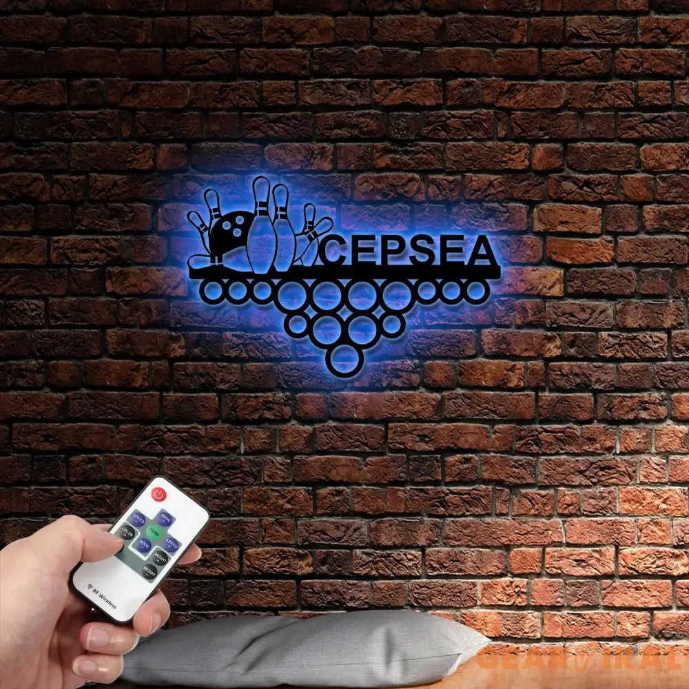 Custom Name Bowling Medal Hanger with Led Light Medal Holder Display Rack for Awards and Ribbons Tiered Award Rack