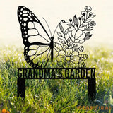 Custom Name Butterfly Garden Sign Custom Butterfly Metal Hanging Garden Sign Personalized Metal Gardening Gift Custom