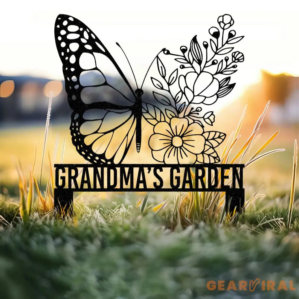 Custom Name Butterfly Garden Sign Custom Butterfly Metal Hanging Garden Sign Personalized Metal Gardening Gift Custom